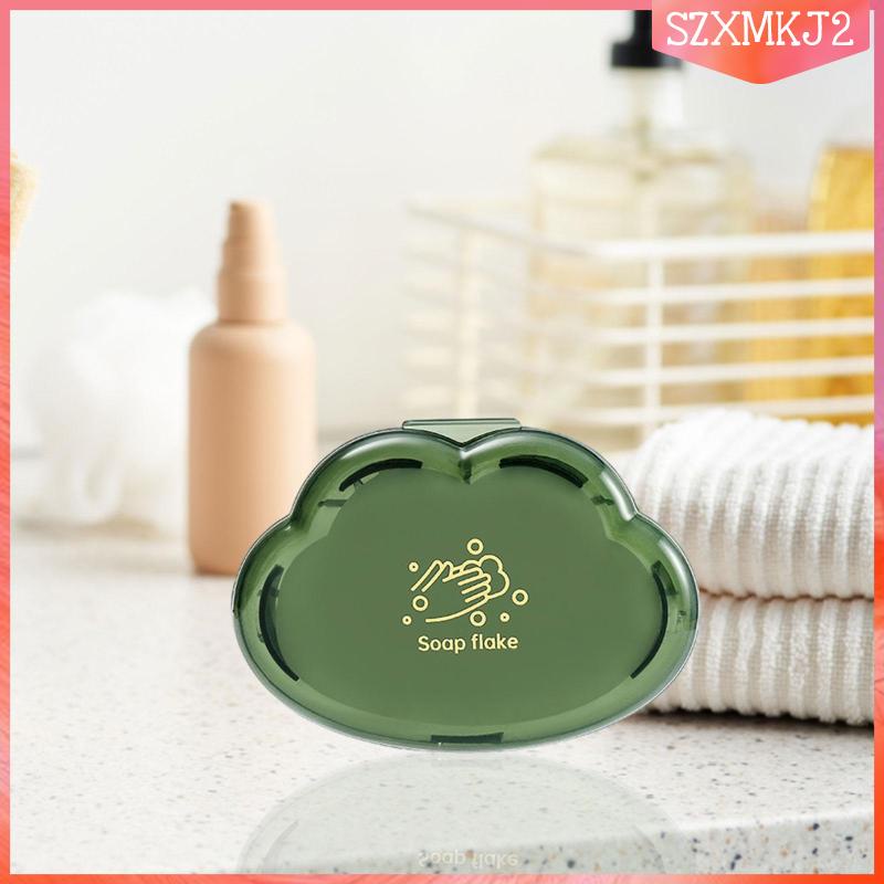 Bộ 50 Miếng Xà Phòng Giấy Hình Đám Mây Có Thể Hòa Tan Kèm Hộp Đựng Cho Du Lịch