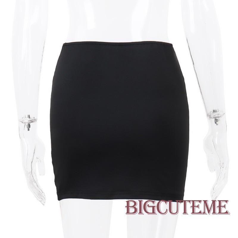 [] - Chân Váy Mini Ôm Dáng Co Giãn Phối Ren Đính Nơ Thời Trang Đường Phố Mùa Hè Cho Nữ