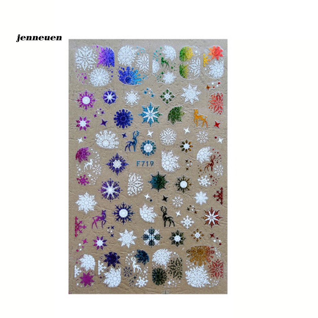 Miếng Dán Trang Trí Móng Tay 3D Gọn Nhẹ Họa Tiết Bông Tuyết Giáng Sinh Dành Cho Nữ