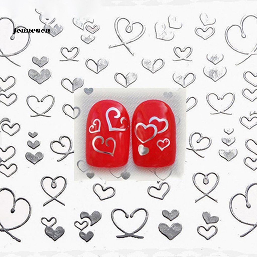 Miếng Dán Trang Trí Móng Tay Hình Trái Tim Xinh Xắn