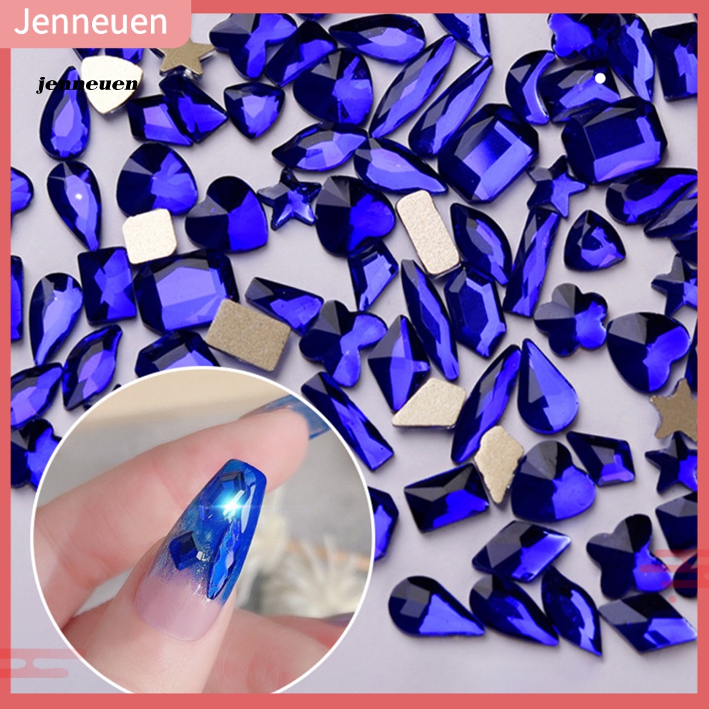 Set 100 Viên Đá 3D Màu Xanh Dương Dùng Trang Trí Móng Tay Nghệ Thuật DIY