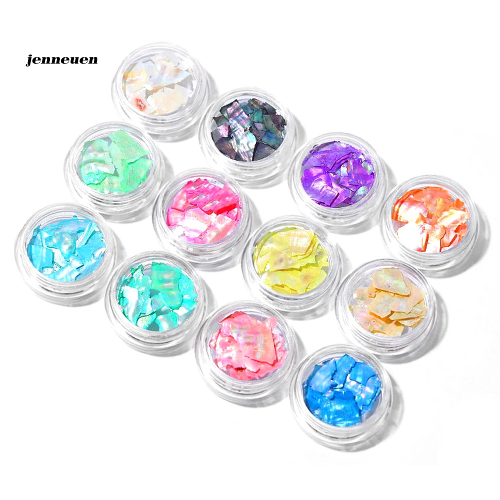 Set 12 Hộp Vỏ Sò Đính Trang Trí Móng Tay Nghệ Thuật