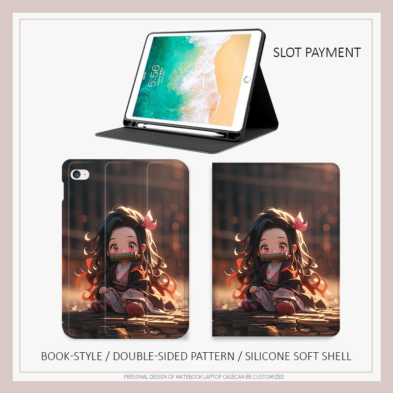 Bao Da Máy Tính Bảng Hình Demon Slayer Cho iPad mini1 / 2 / 3 / 4 / 5 / 6 air4 / 5 iPad 10.2 gen7 / 8 / 9 2022 pro11 gen10 iPad gen5 / 6