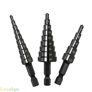 ⭐LOVE⭐ Step Drill Bit 3pcs Black Multiple Sizes Workshop Equipment Power Tools