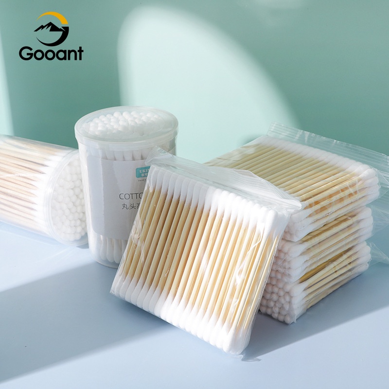 Bông Tăm Hai Đầu Tròn Bằng cotton Dùng Một Lần Để Trang Điểm