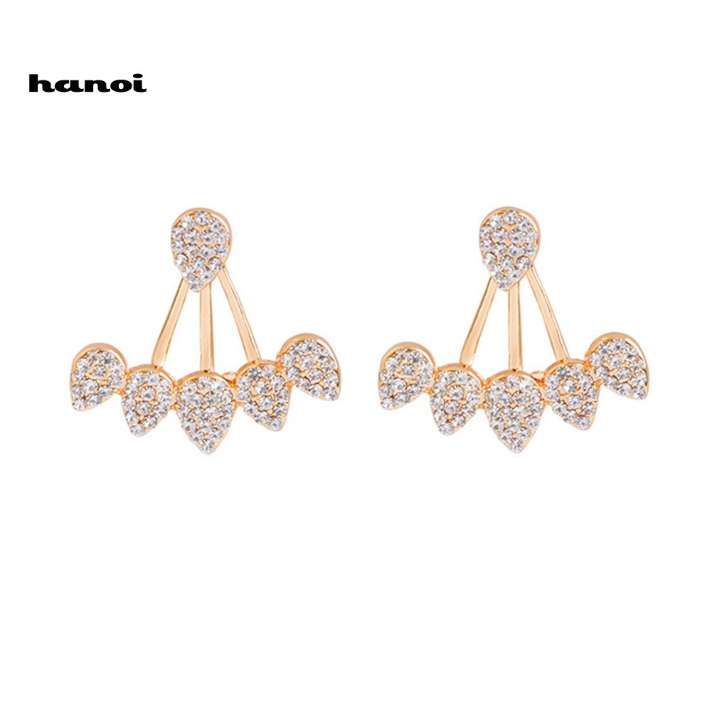 Khuyên Tai Đính Đá Hình Giọt Nước Lưng Thời Trang