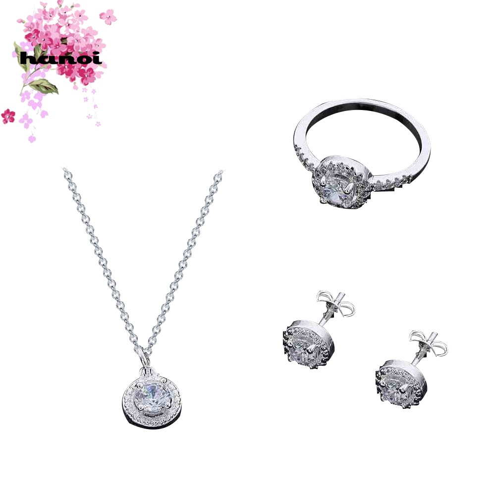 Set Vòng cổ Nhẫn Và Hoa Tai Thời Trang Cao Cấp Cho Nữ