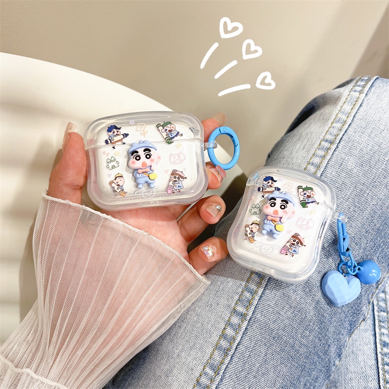 Vỏ Bảo Vệ Hộp Sạc Tai Nghe Bluetooth Không Dây Airpods1 / 2 3 Pro Pro2 Air Pods Pro 3 Hình Shin-Chan Dễ Thương Ốp