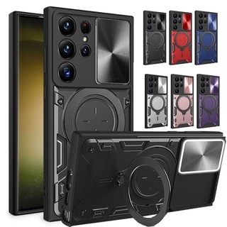 Dành Cho Samsung Galaxy S23 S22 S21 Note 20 Ultra 5G Ốp Lưng Xoay Camera Trượt Bảo Vệ Vòng Bao