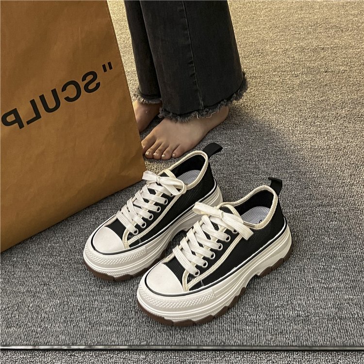 Giày Cao Su Lưới Thắt Dây Đế Thấp 3cm