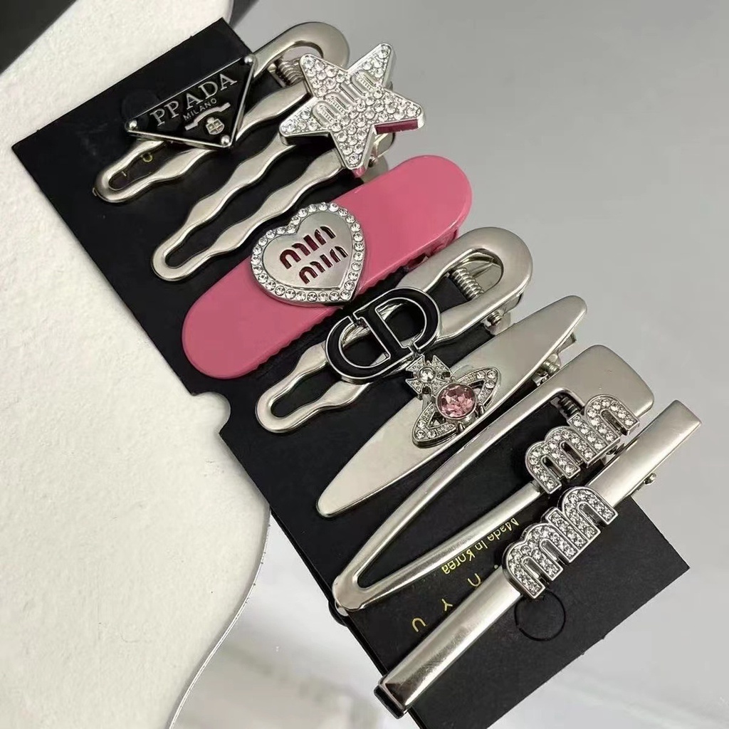 Set 7 Kẹp Tóc Đính Đá Ngôi Sao Lấp Lánh Y2k Cho Bé Gái