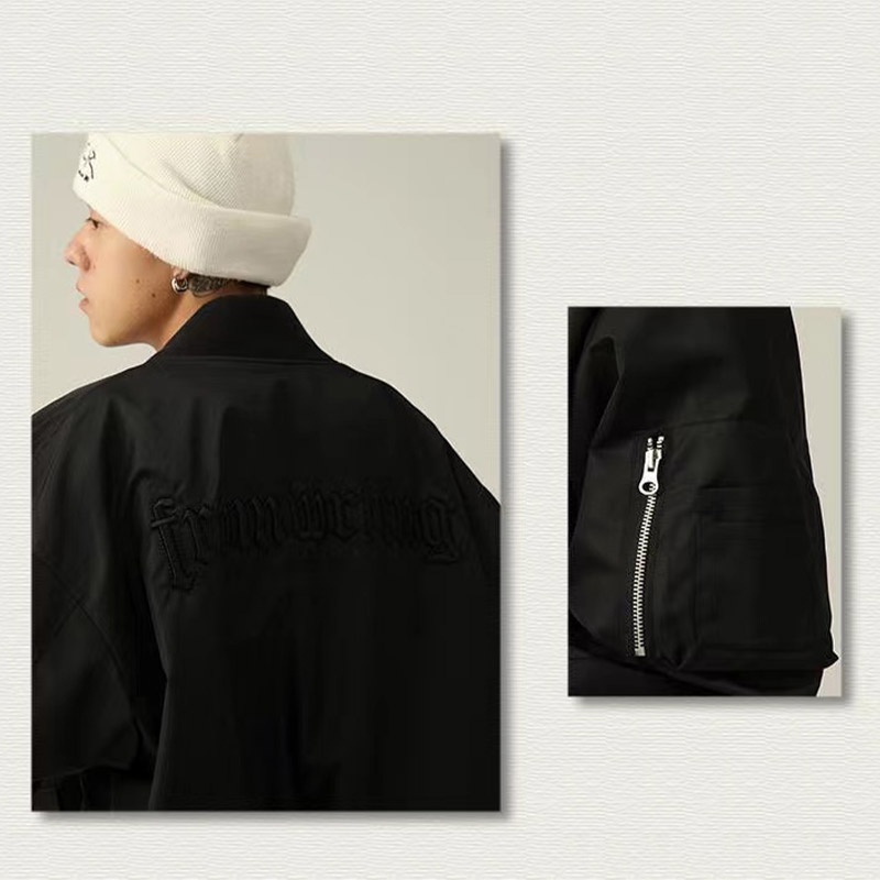 Áo Khoác bomber Thêu Chữ Phong Cách retro Thời Trang Cho Nam