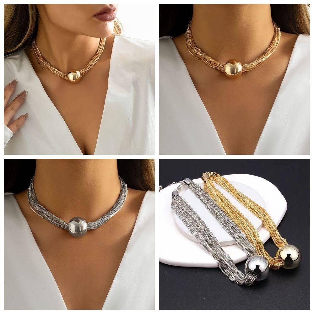 1 Vòng Cổ Choker Bằng Hợp Kim Màu Vàng Thời Trang Dành Cho Nam Nữ