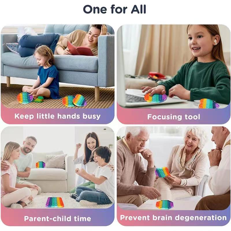 Pop it fidget toy push bubble anti estresse cartoon unicorn dinosaur games giáo dục giảm căng thẳng đồ chơi giác quan cho trẻ em aldult