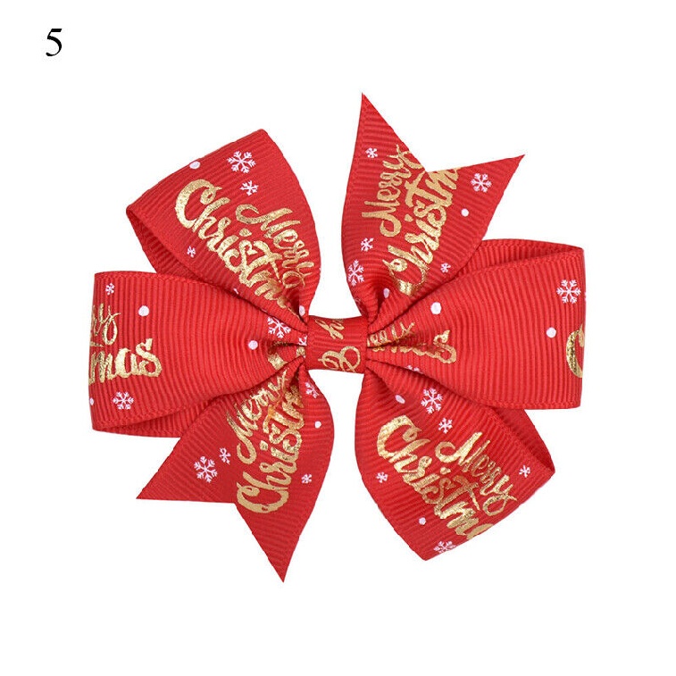 New Christmas Hair Bows Slides Clips Christmas Accessories Santa Tree Snowman