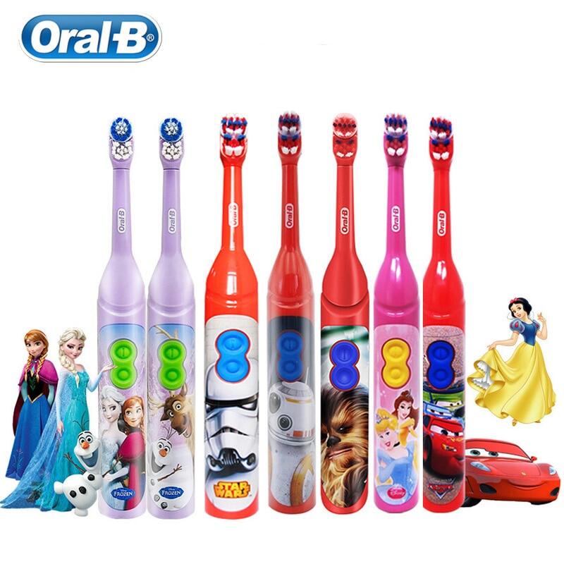 Bàn Chải  Đánh Răng Chạy Pin Cho Bé Oral B Disney Điện oral b Đầu Xoay Lông Mềm Nhẹ Làm Sạch Răng Miệng Với Pin aa  Cho Trẻ