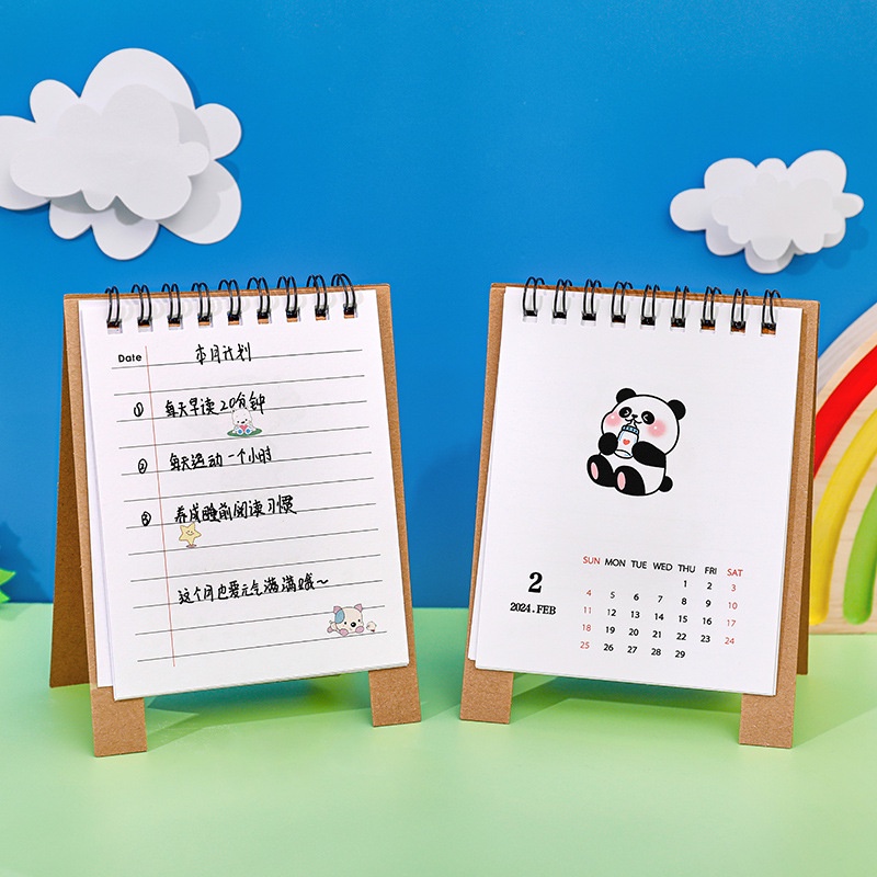Lịch Để Bàn mini Kiểu Dáng Hoạt Hình Dễ Thương