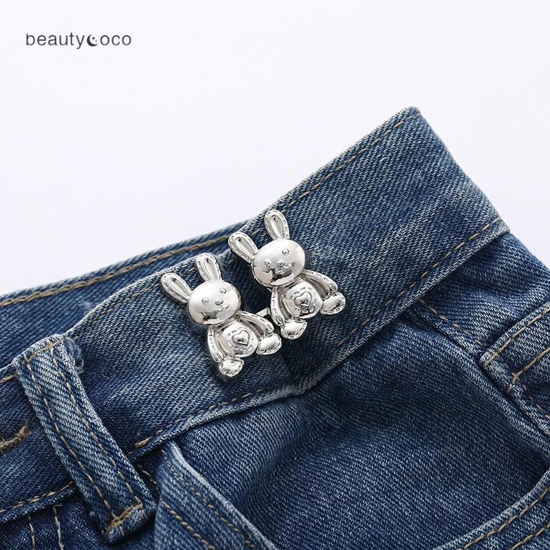 Beautycoco🍊Nút Trang Trí Thắt Lưng Quần Jean Hình Thỏ Dễ Thương