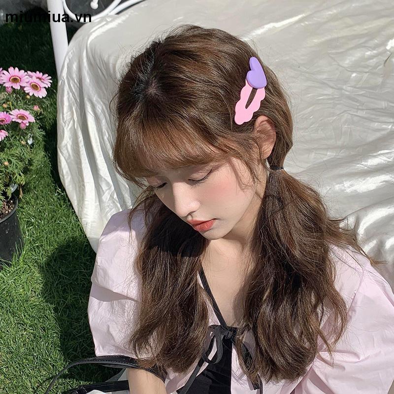 Miumiua🔮Kẹp Tóc Mái Ngang Hình Yêu Dễ Thương Thời Trang Mùa Hè 2023