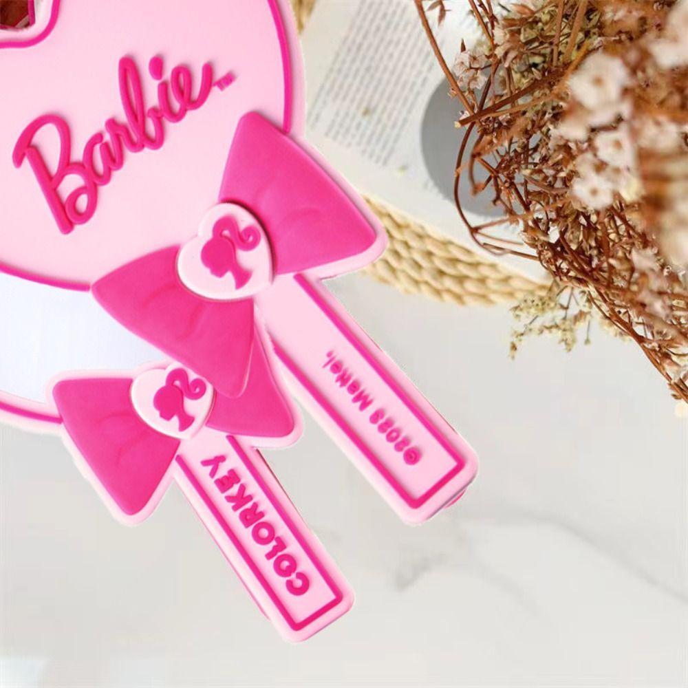 Lược túi khí bsuns, gương cầm tay bằng nhựa màu hồng, cô gái gương trang điểm dòng barbie thời trang