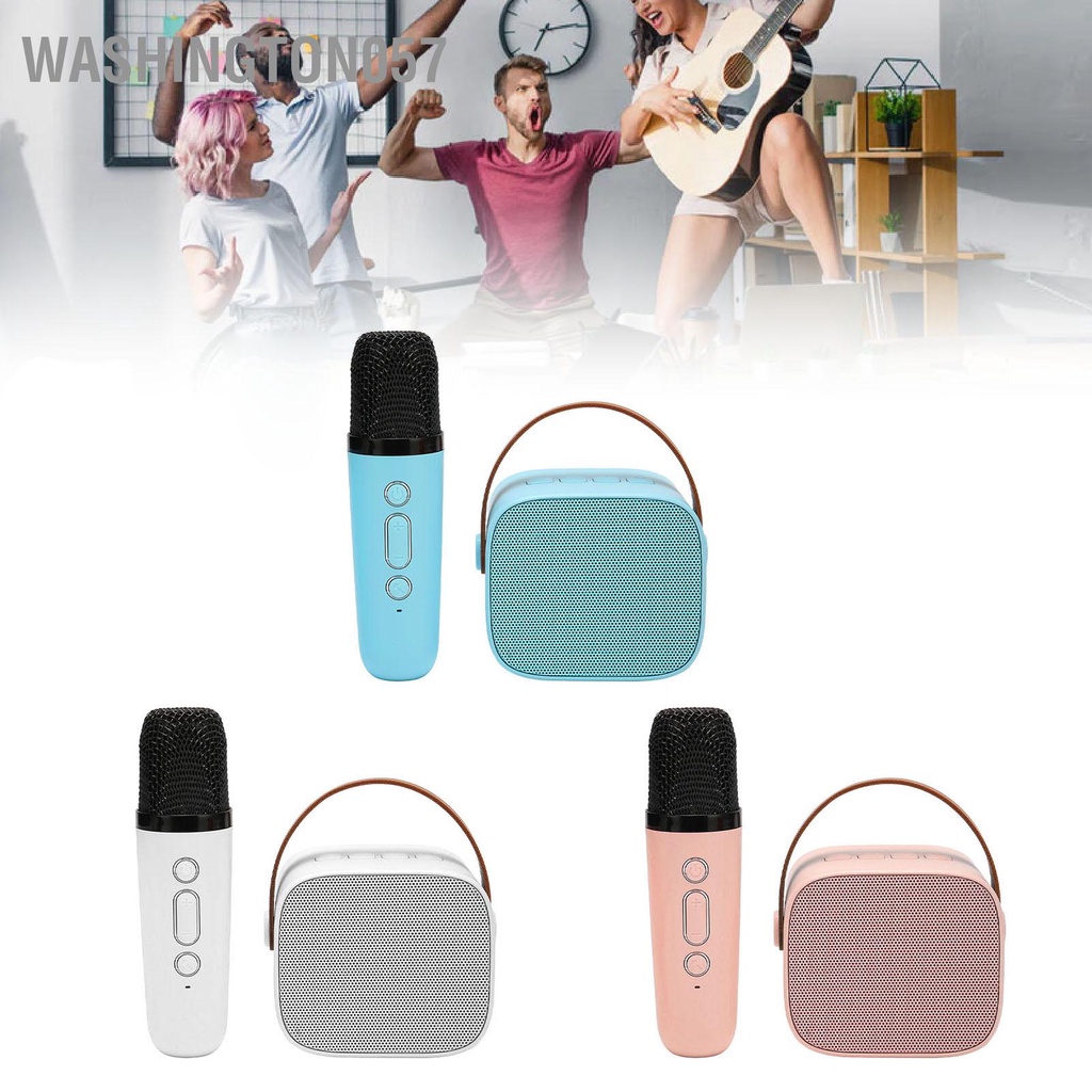 Washington057 Bộ Máy Karaoke Mini Hỗ Trợ Bluetooth AUX Thẻ Nhớ USB Loa Di Động Kèm Micro Không Dây