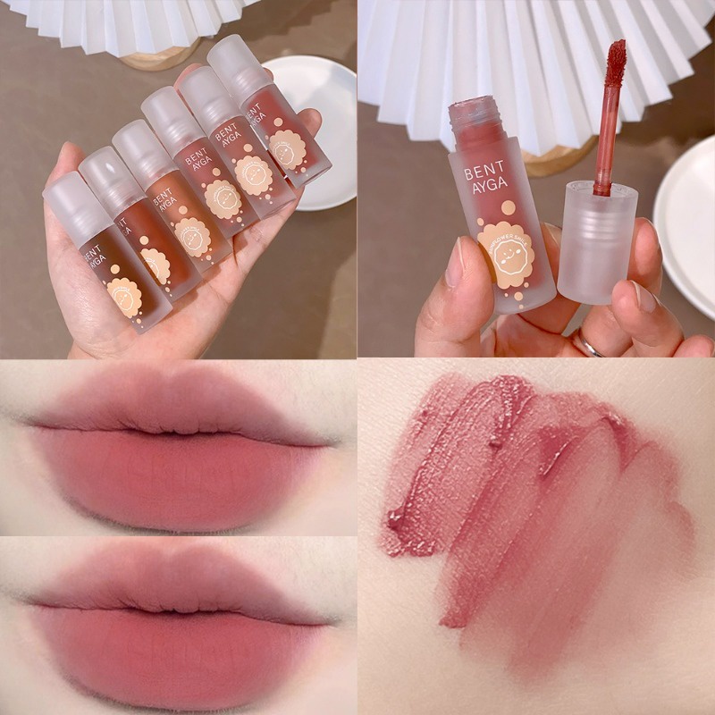 Son Môi / Son Môi Màu Lì / Lâu Trôi Thiết Kế Vỏ Họa Tiết Hoa Hướng Dương Xinh Xắn