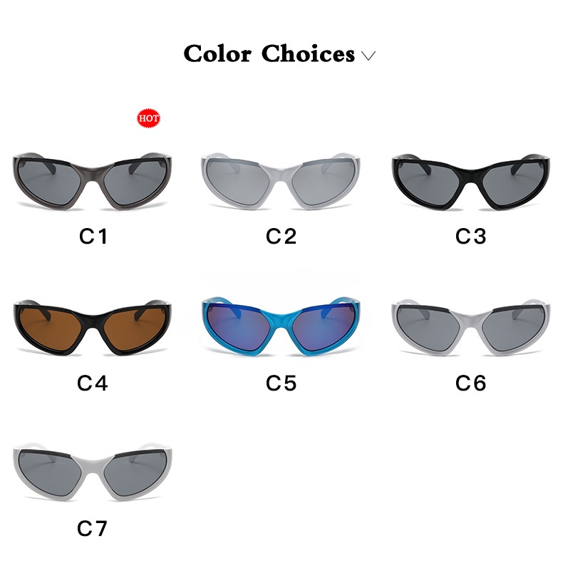 Samjune Kính Mát Nửa Gọng Hình Mắt Mèo Sang Trọng Y2K