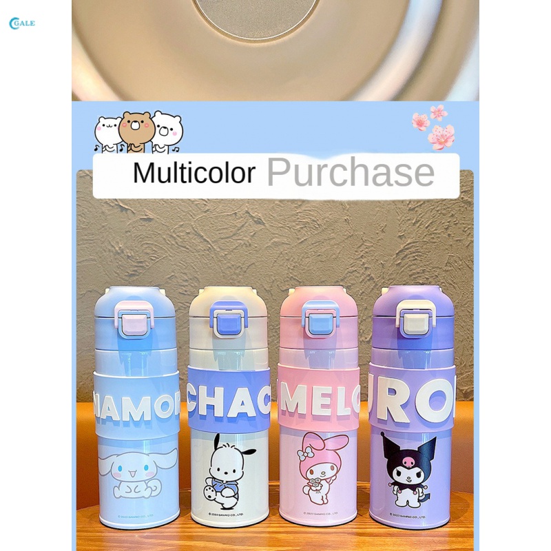 SANRIO Bình Nước Giữ Nhiệt 400ml / 500ml Bằng Thép Không Gỉ 316 Họa Tiết Dễ Thương