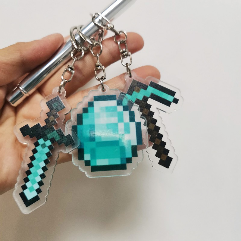 Móc Khóa Acrylic In Hình Nhân Vật Anime Minecraft Bằng Hợp Kim Kẽm Cho Nam Nữ