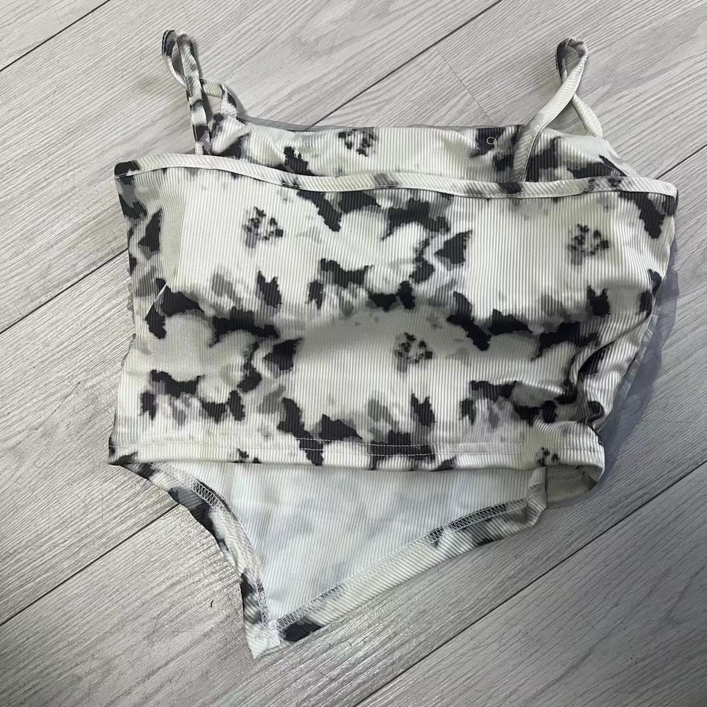 Áo Lửng Hai Dây Ôm Dáng Phối Lưới Màu Trơn Gợi Cảm Cho Nữ