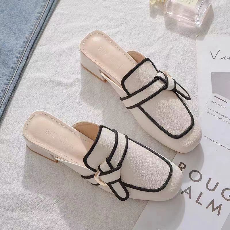Prowow❤Dép Bít Mũi Thiết Kế Đơn Giản Thời Trang Cho Nữ