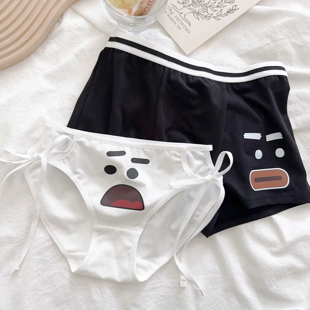 Hoạt Hình Quần Lót Hoạ Tiết Mặt Cười Vui Nhộn Cho Cặp Đôi