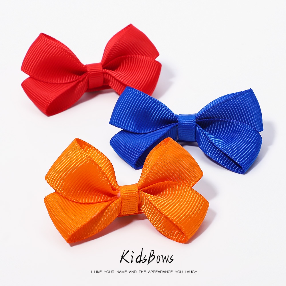 Set 2 Kẹp Tóc Nơ Màu Kẹo Ngọt Thời Trang Cho Bé Gái