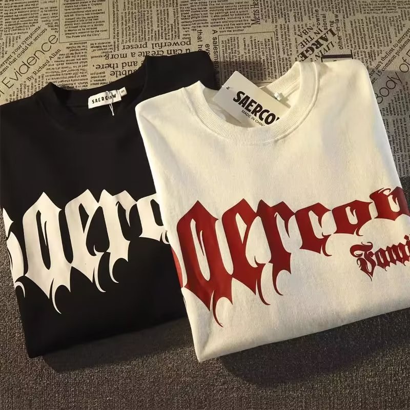 Áo Thun Cotton Dài Tay Dáng Rộng In Chữ Thời Trang Dành Cho Nam