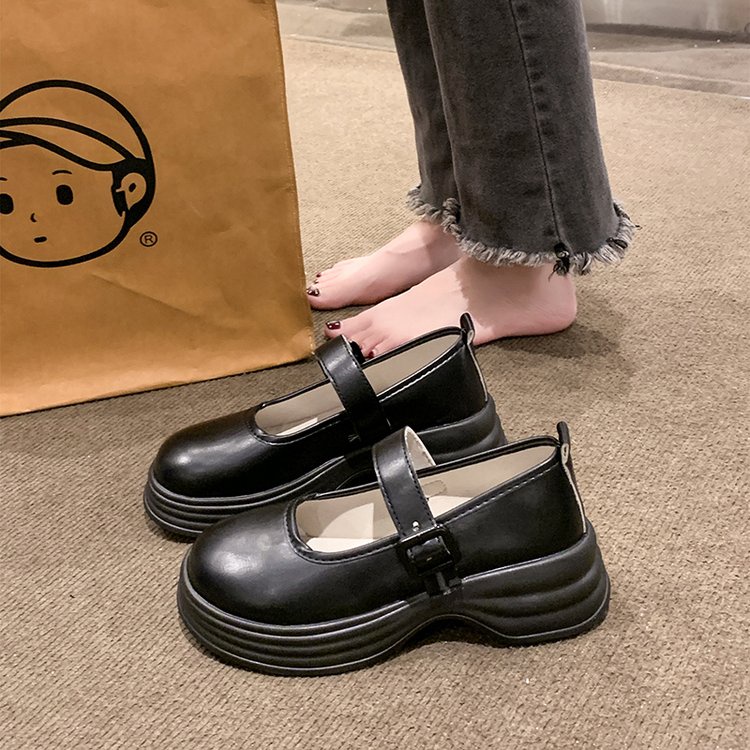 Giày Da Đế Dày Phong Cách Anh Quốc Thời Trang Mùa Hè Cho Nữ