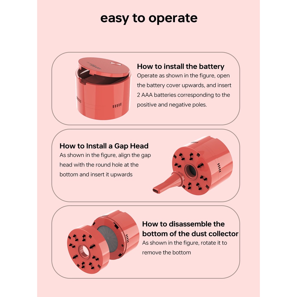 Máy Hút Bụi Mini Cầm Tay Để Bàn Dùng Tẩy Bút Chì / Cạo Râu Cho Bé Máy Hút Bụi Vệ Sinh Bàn Phím Máy Tính Kiểu Dáng Mini Tiện Dụng Siêu Dễ Thương