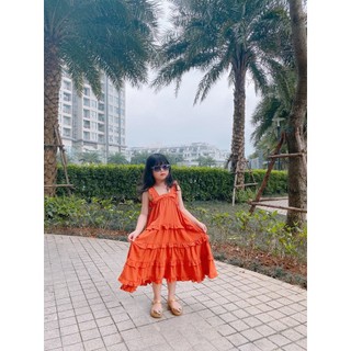 Váy maxi nhiều tầng cho bé gái - Gạokidclothes