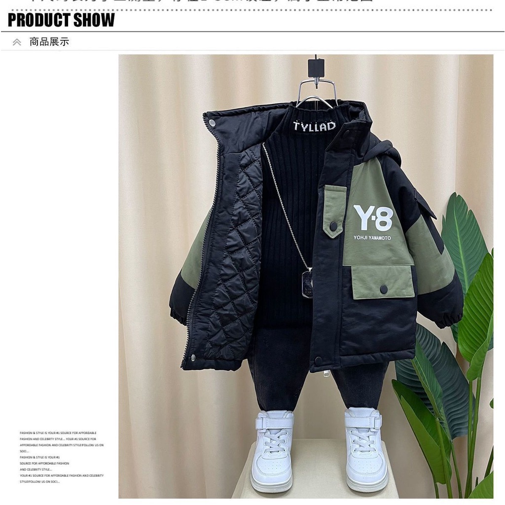 Áo Khoác parka Lót Lông Cừu Dày Dặn Thời Trang Mới 2023 Cho Bé Trai áo đệm trẻ em