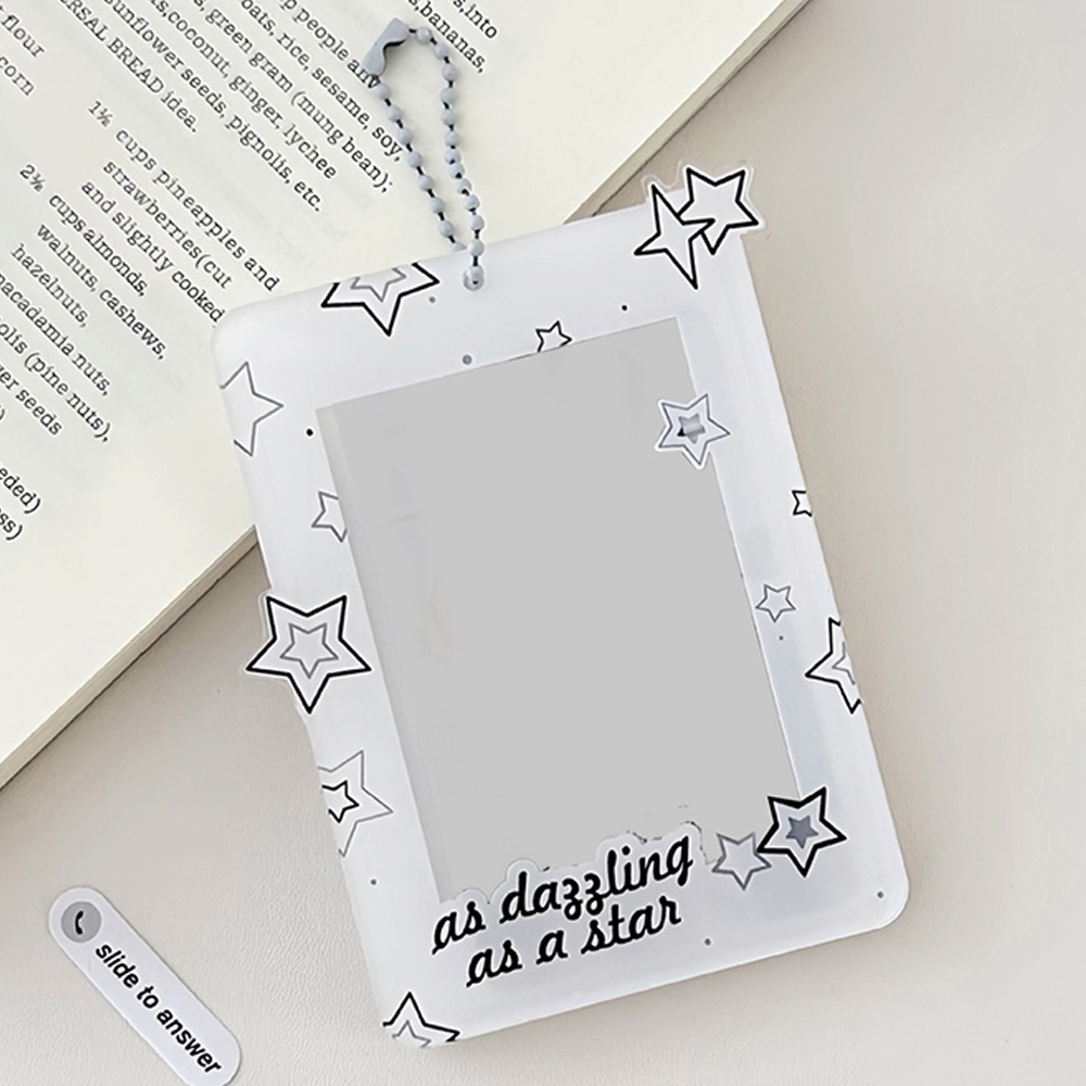 Card sleeve display holder photo protection case mặt dây chuyền phim hoạt hình ngọt ngào dễ thương keychain