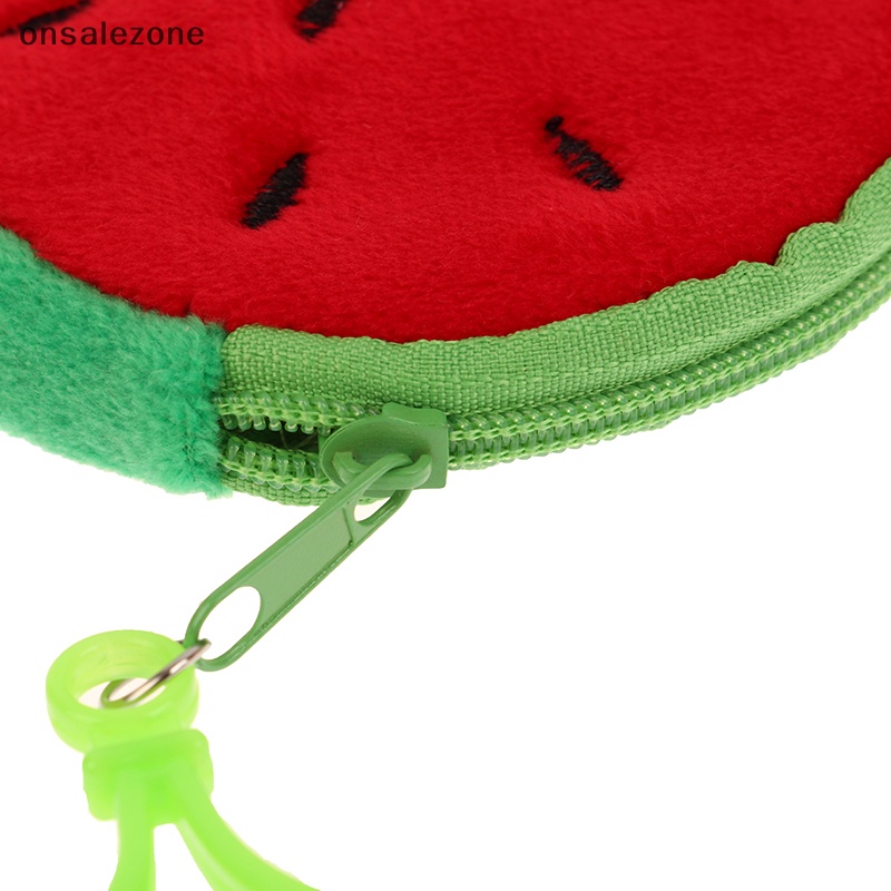 Onsale 1pc hình dạng trái cây dễ thương ví tiền xu sang trọng dưa hấu dứa cam dâu túi ví móc khóa túi tiền xu cho trẻ em ví mới