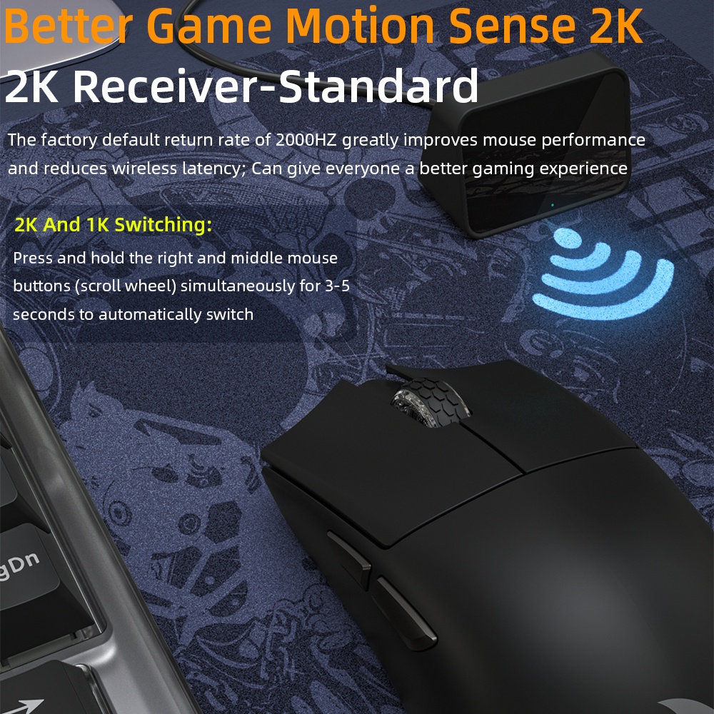 Chuột bluetooth Không Dây Chơi game darmoshark m3s 2khz esports Chơi game paw3395