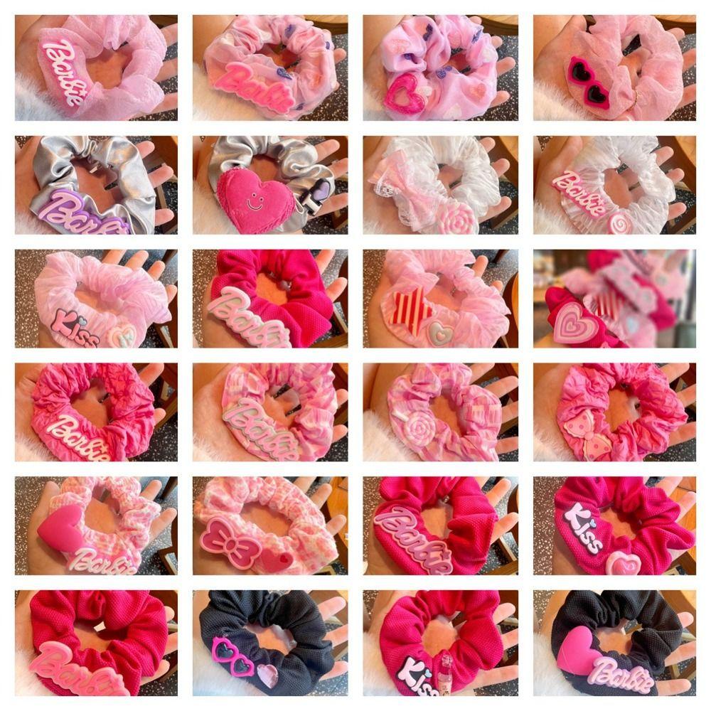 Shanrong barbie dây buộc tóc, chữ sang trọng, mũ đội đầu đơn giản phim hoạt hình scrunchies y2k cosplay