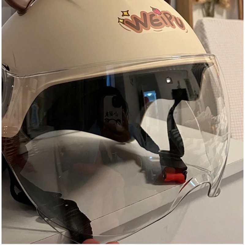 Miếng Dán Trang Trí Mũ Bảo Hiểm Hình Tai Gấu Dễ Thương