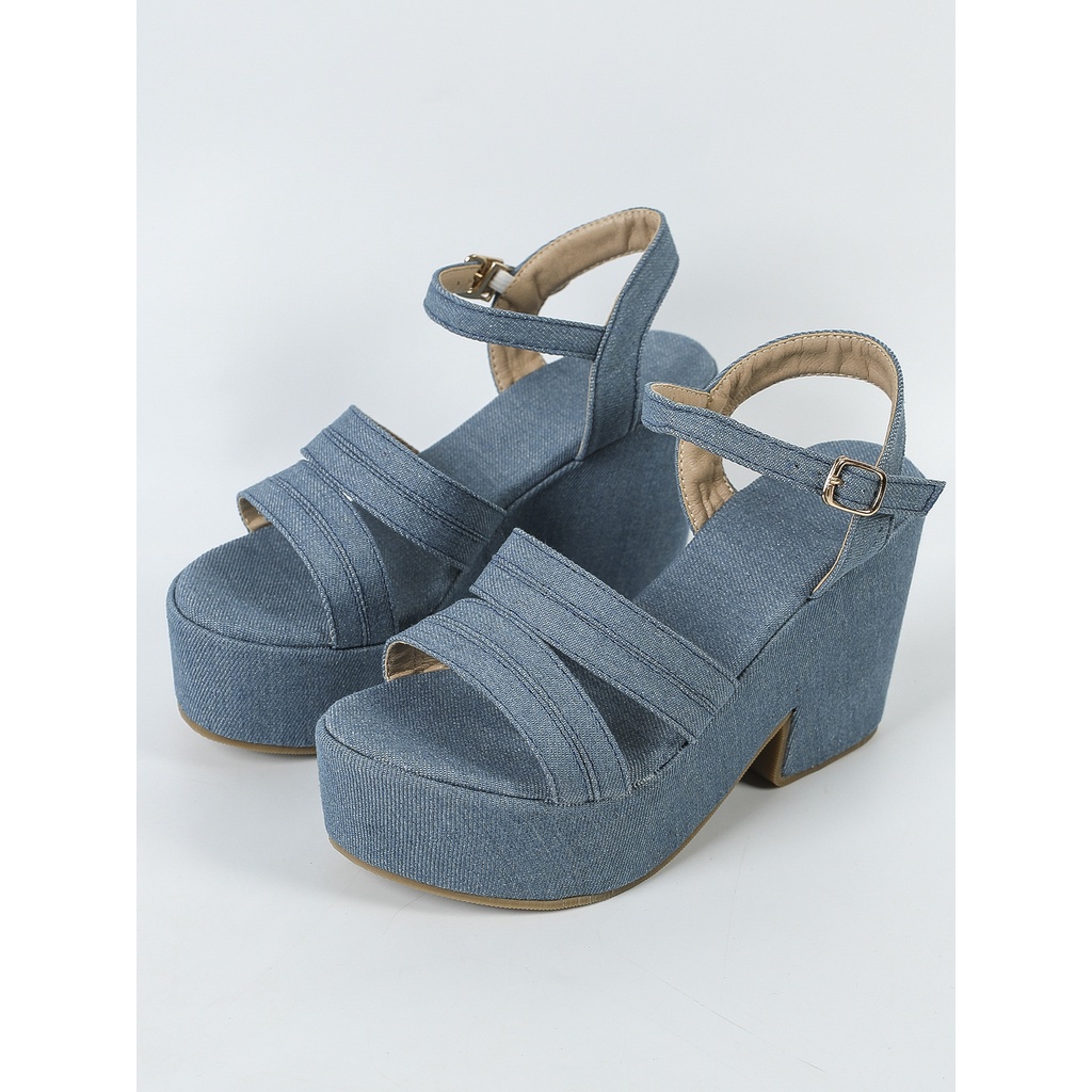 Sandal Đế Xuồng Quai Denim Phong Cách Mới 2023 Cho Nữ