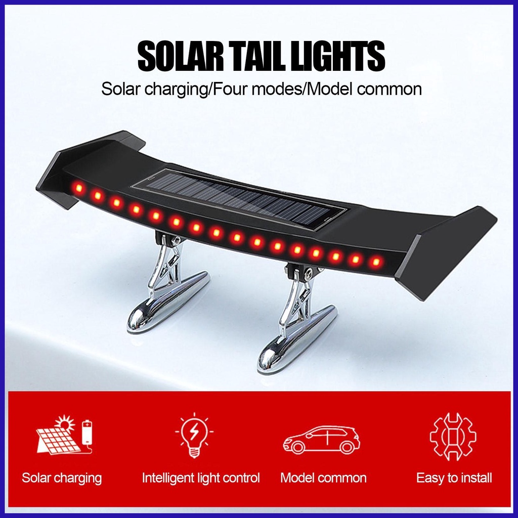 Đèn hậu led mini cánh lướt gió chống thấm nước đèn led cảnh báo nhấp nháy với cảm biến ánh sáng cánh lướt gió năng lượng mặt trời cho phía sau robpvn