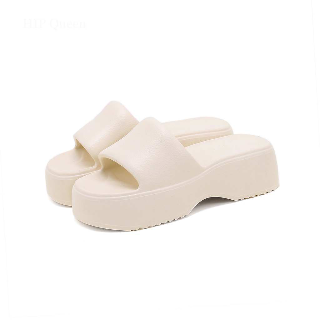 HQ Dép bánh mì guốc dép sandal nữ Màu Sắc Đơn Giản Thoải Mái Cao Gót Chống Trơn Trượt dép đế xuồng 34z080713