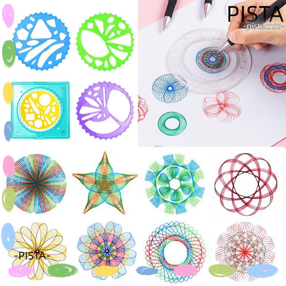Bộ đồ chơi vẽ pista 5/12/22 cái, spirograph nhựa hình đặc biệt, bánh răng lồng vào nhau chất lượng cao bánh xe nghệ thuật thủ công bộ vẽ trẻ em