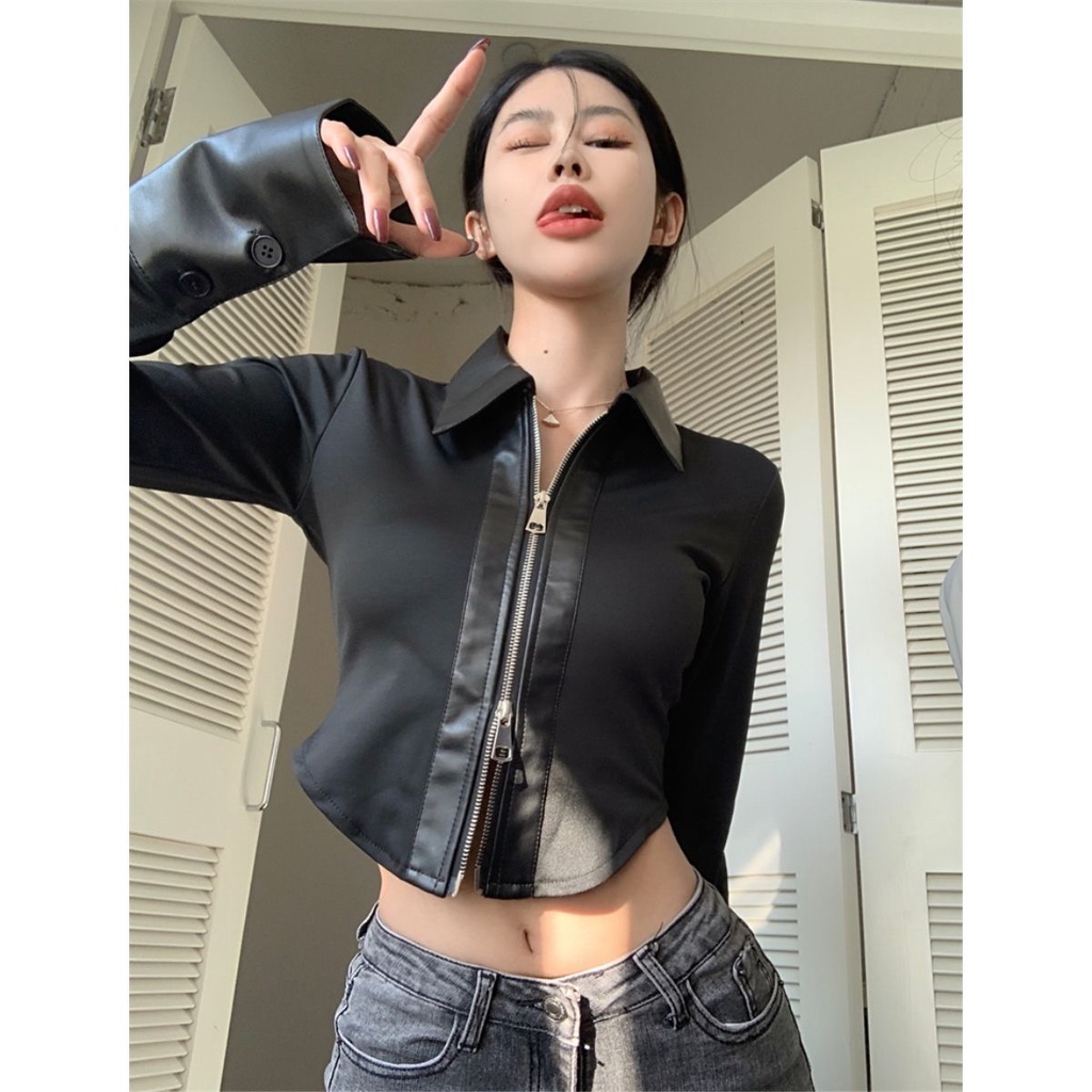 Áo Sơ Mi Cổ Bẻ Dáng Ngắn Thời Trang Mùa Xuân Dành Cho Nữ