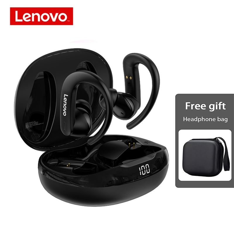 Tai Nghe Thể Thao bluetooth Không Dây Lenovo T50 âm thanh nổi HiFi khử tiếng ồn với micrô và màn hình LED