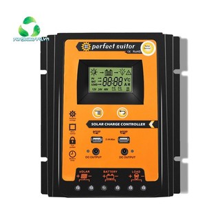 Bộ điều khiển sạc năng lượng mặt trời 30a mppt pwm 12v 24v bảng điều khiển năng lượng mặt trời bộ điều chỉnh pin cổng usb kép màn hình lcd